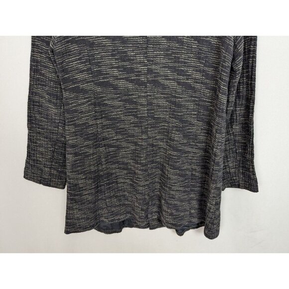 EILEEN FISHER PS Long Jacket Blazer Textured Knit Cotton Snap Button Up Classic - Picture 11 of 14